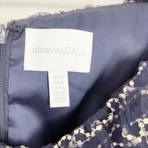 Alice McCall Venus Valentine Off the Shoulder Embroidered Ruched Midi Dress Blue - Picture 5 of 7